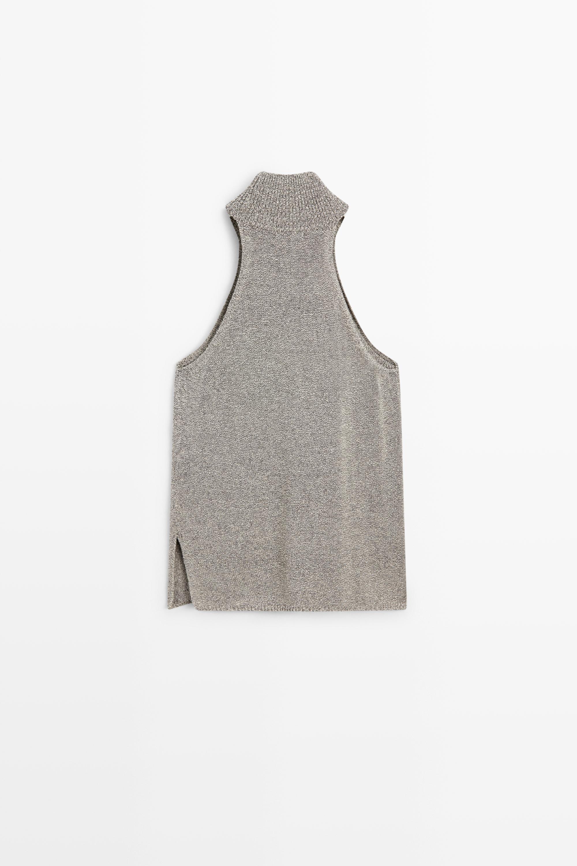 Top en maille à encolure américaine
